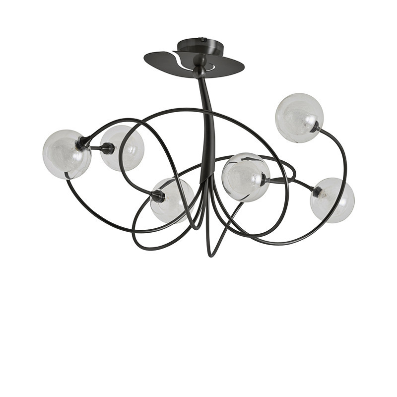 Lustre pour salle à manger NIOBE 6 LUMIÈRES AVEC VERRES S100, 3 finitions CVL Manufacture