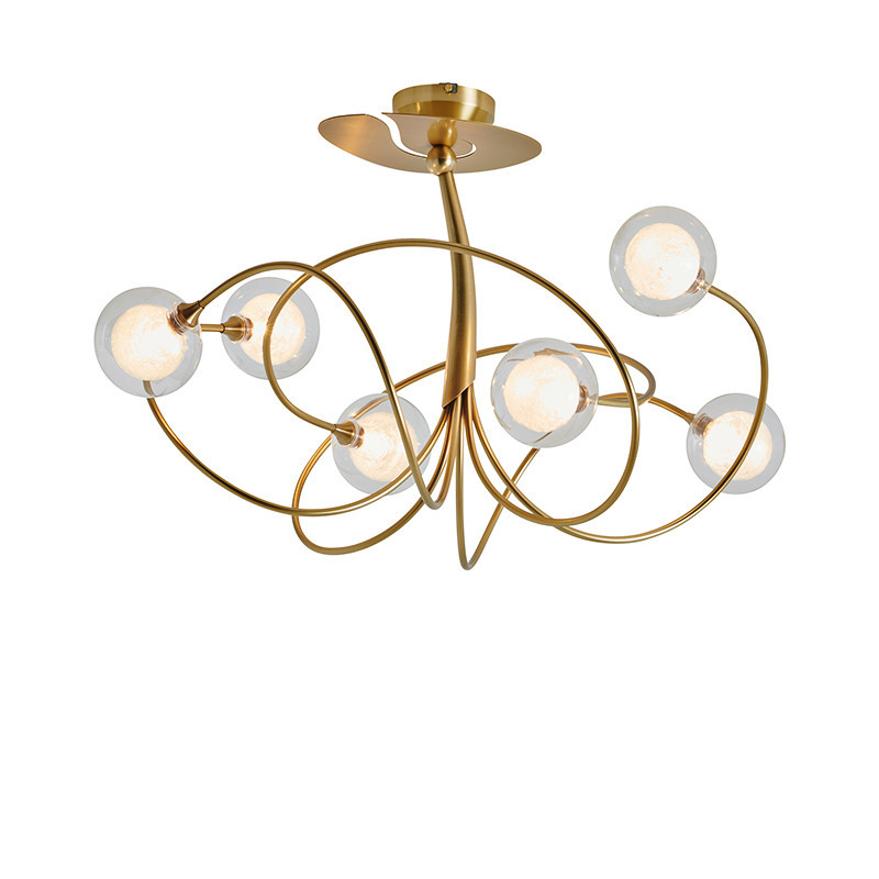 Lustre pour salle à manger NIOBE 6 LUMIÈRES AVEC VERRES S100, 3 finitions CVL Manufacture