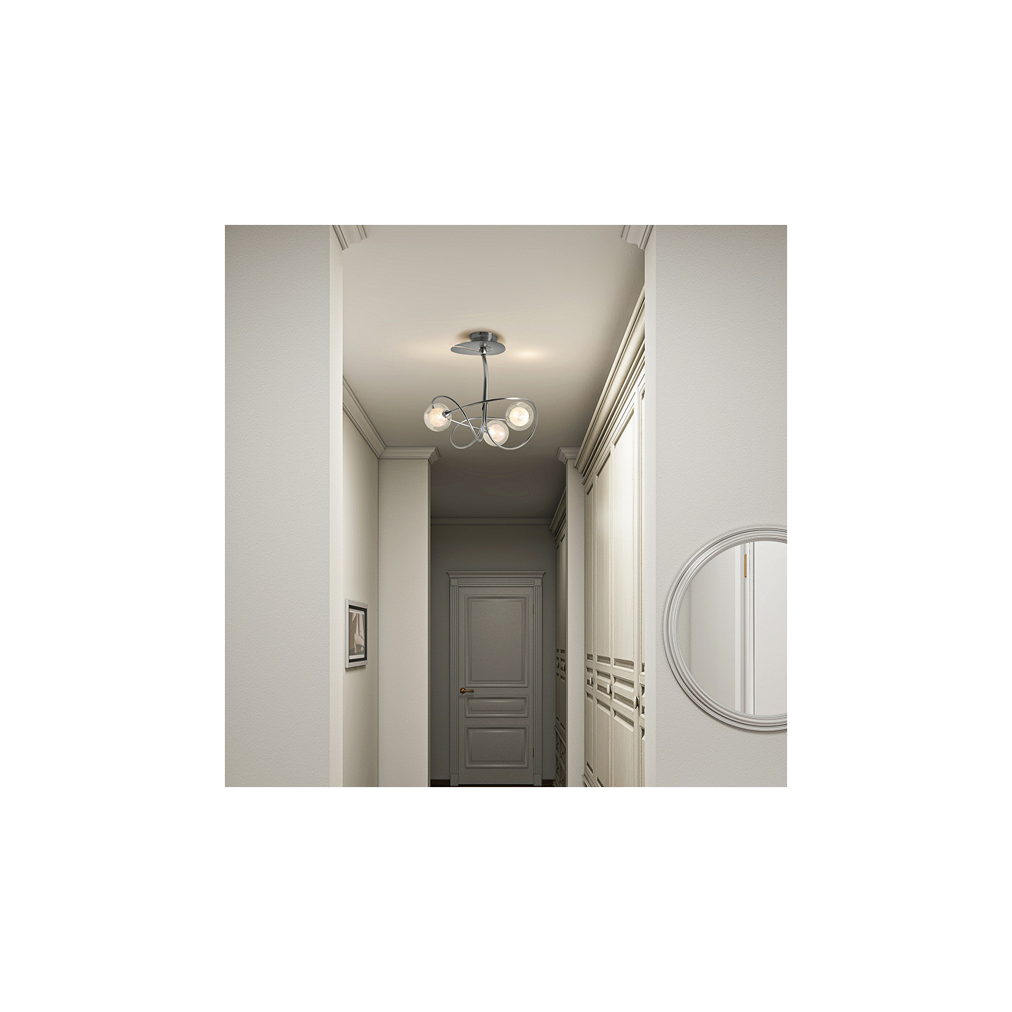Lustre pour salle à manger NIOBE 3 LUMIÈRES AVEC VERRES S100, 3 finitions CVL Manufacture