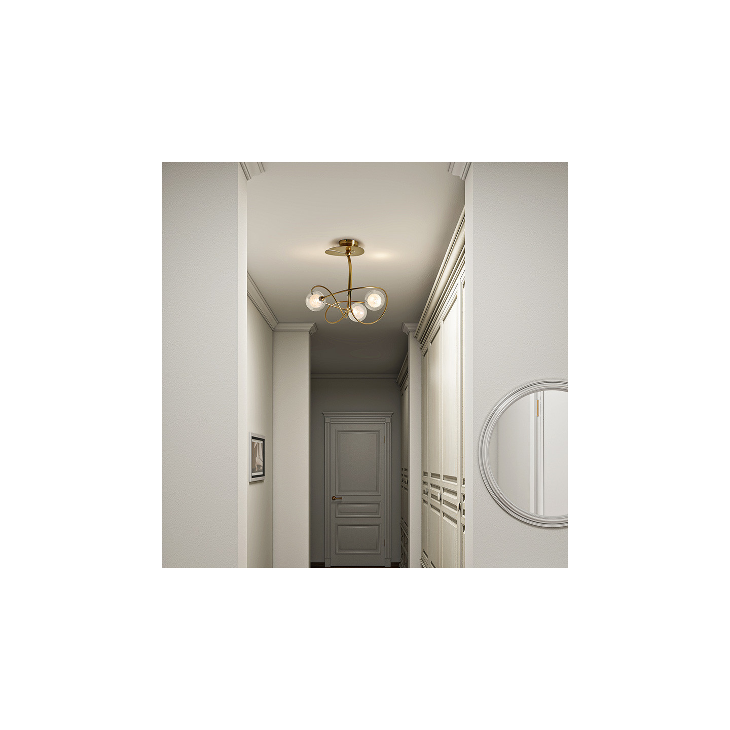 Lustre pour salle à manger NIOBE 3 LUMIÈRES AVEC VERRES S100, 3 finitions CVL Manufacture