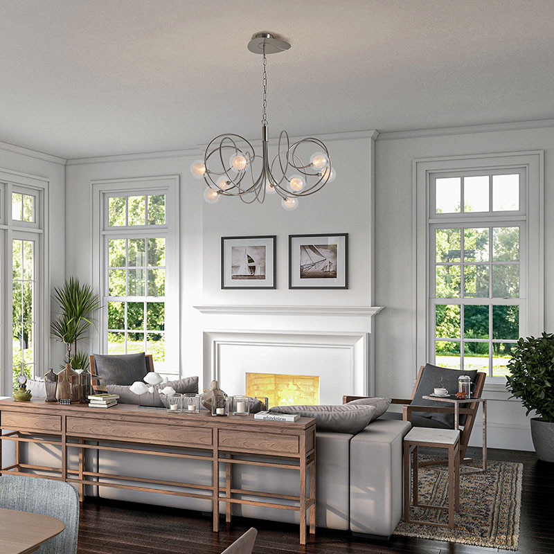 Grand lustre moderne HYPNOS 9 LUMIÈRES, 3 finitions CVL Manufacture