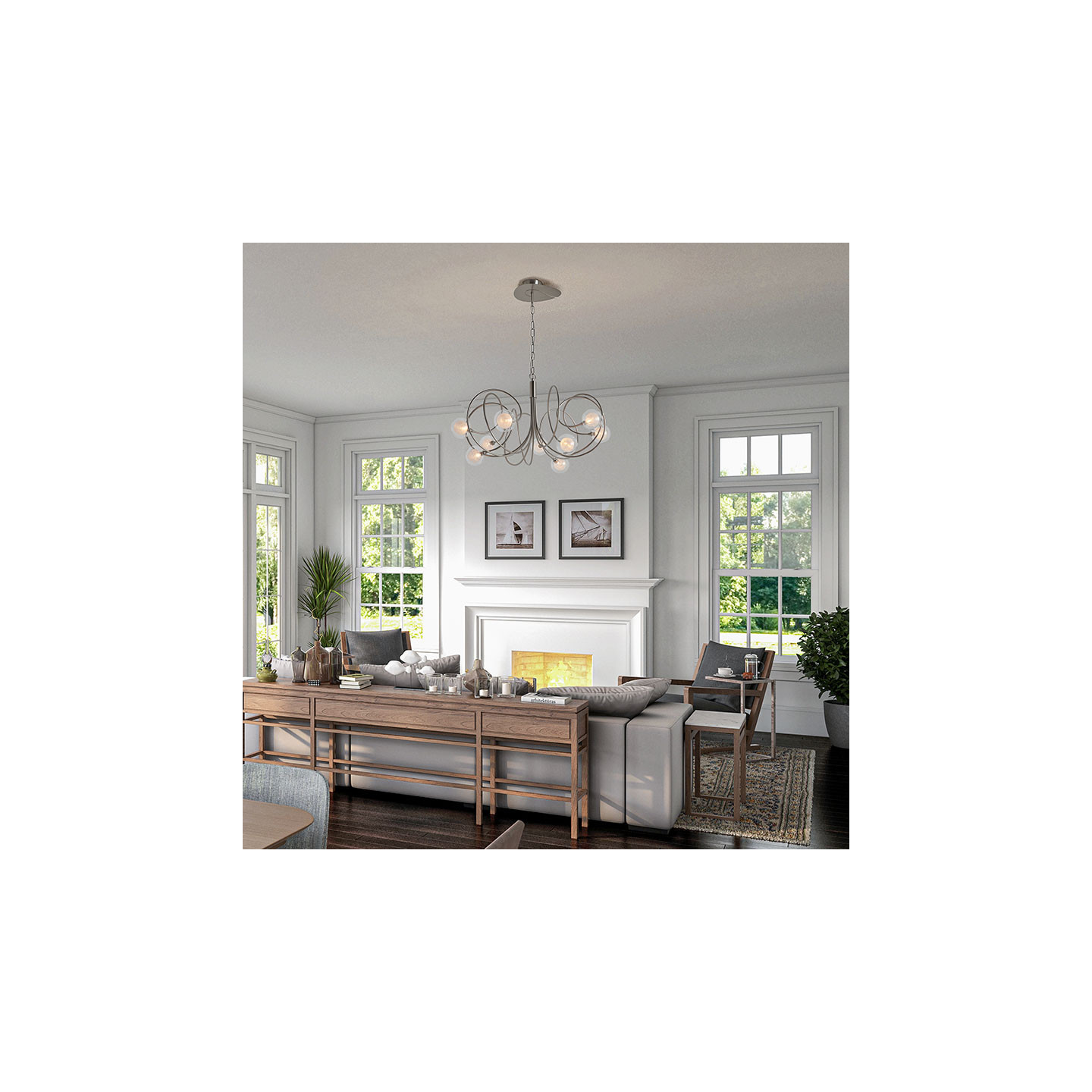 Grand lustre moderne HYPNOS 9 LUMIÈRES, 3 finitions CVL Manufacture