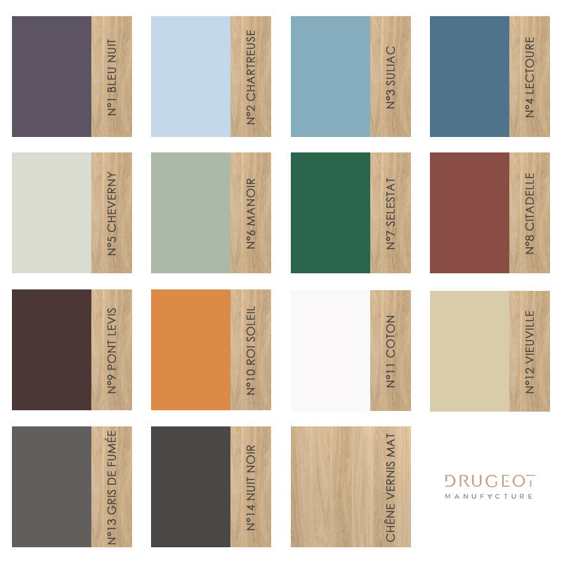 Bibliothèque chêne massif VOILE, 15 coloris Drugeot Manufacture