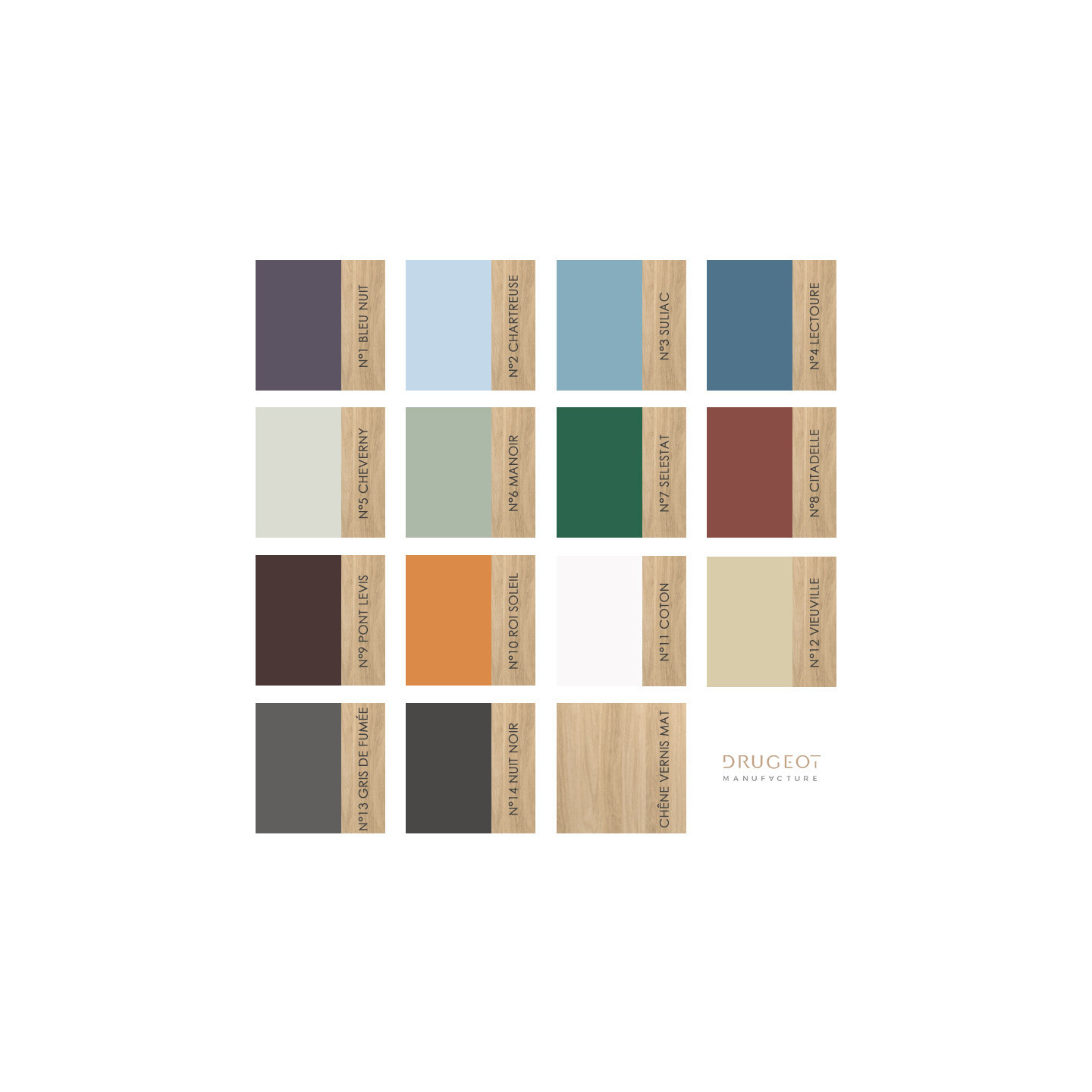 Bibliothèque chêne massif VOILE, 15 coloris Drugeot Manufacture