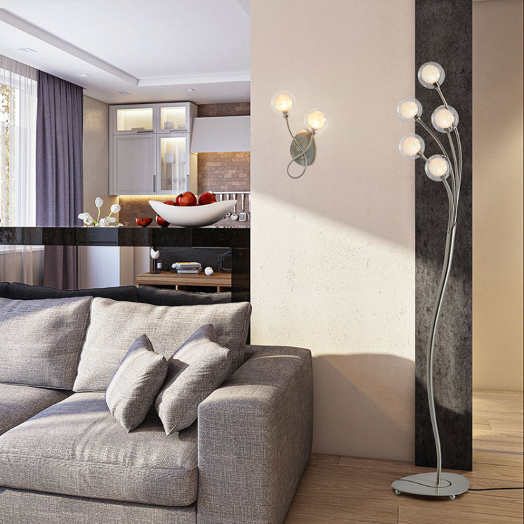 Lampadaire boules CIRCÉ 5 LAMPES AVEC VERRES S100, 3 finitions CVL Manufacture