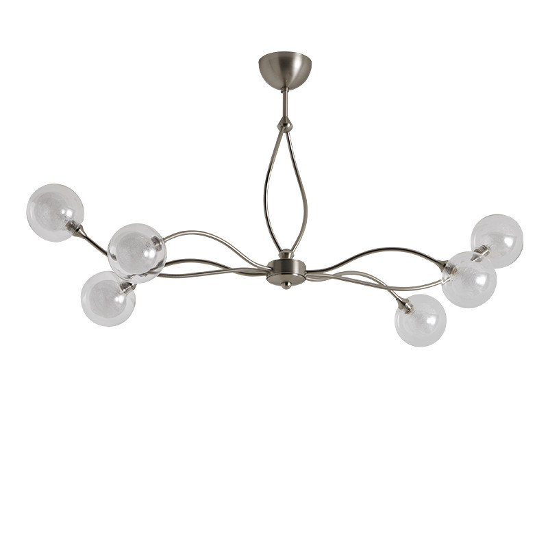 Lustre pour salle à manger SYRA 6 LUMIÈRES AVEC VERRES S100, 3 finitions CVL Manufacture