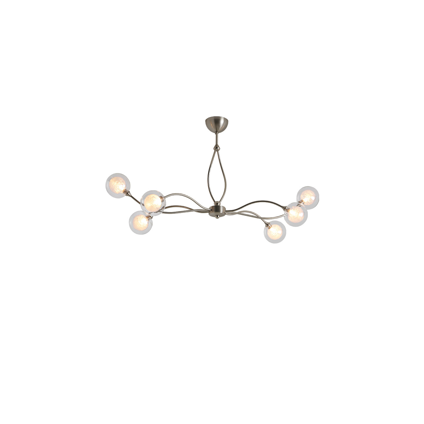 Lustre pour salle à manger SYRA 6 LUMIÈRES AVEC VERRES S100, 3 finitions CVL Manufacture