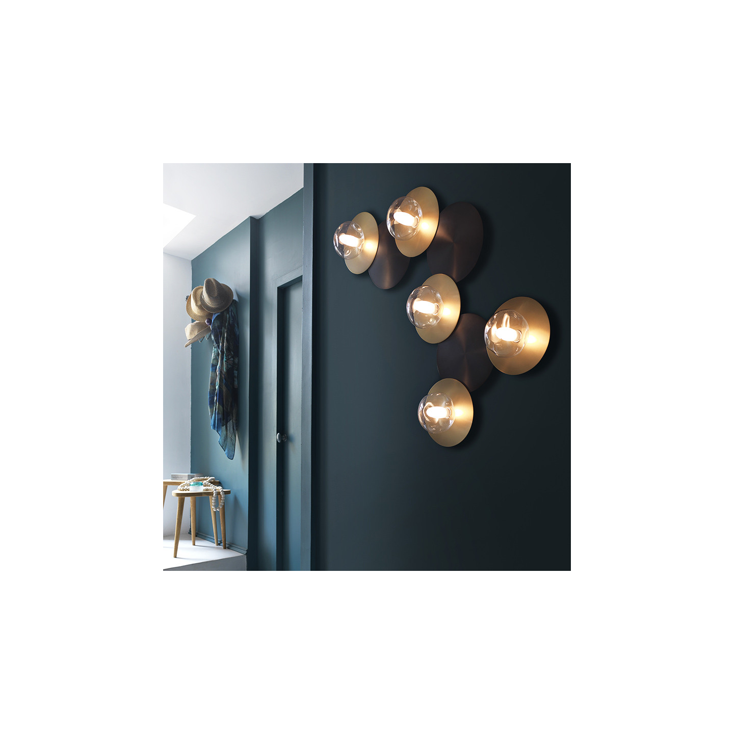 Applique murale ronde DOTS B 5 LUMIÈRES, 5 finitions CVL Manufacture