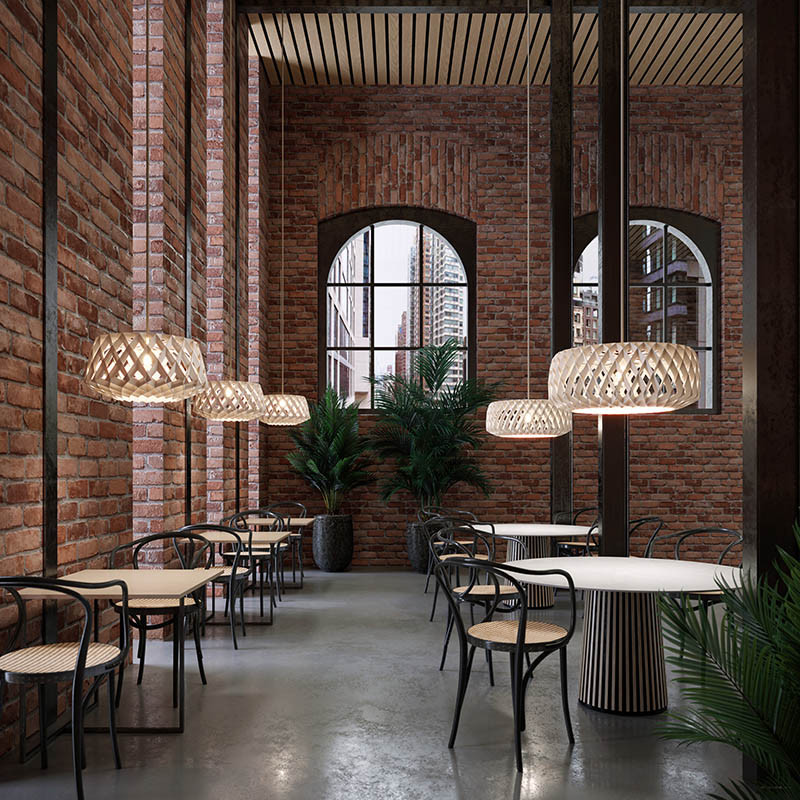 Suspension en bois SIGNATURE Ø60, 4 coloris Pilke